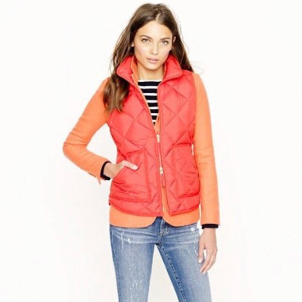 J. Crew Coral Quilted Excursion Vest